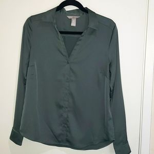 H&M Dark Green Blouse Sz S